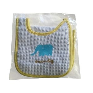 Two's Company Dream Big Elephant Baby Bib And Burb Cloth Brand New.